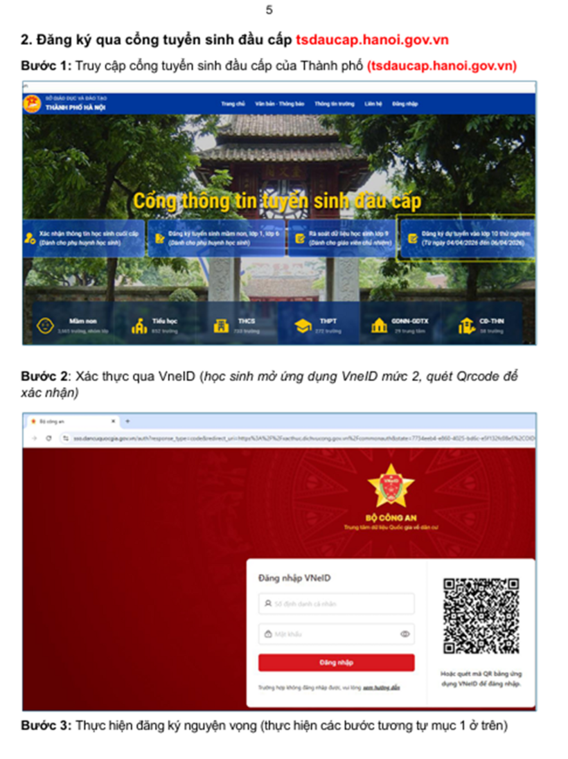 Hà Nội hướng dẫn cách thử đăng ký trực tuyến dự thi vào lớp 10 năm 2026, chi tiết ra sao? - 5