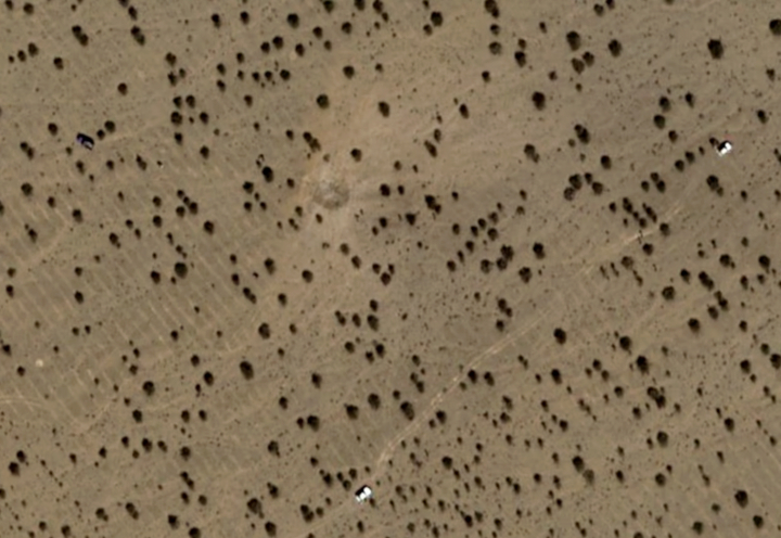 Ảnh vệ tinh chụp khu vực tiêm kích Mỹ bị bắn rơi ở Iran. Ảnh: Airbus