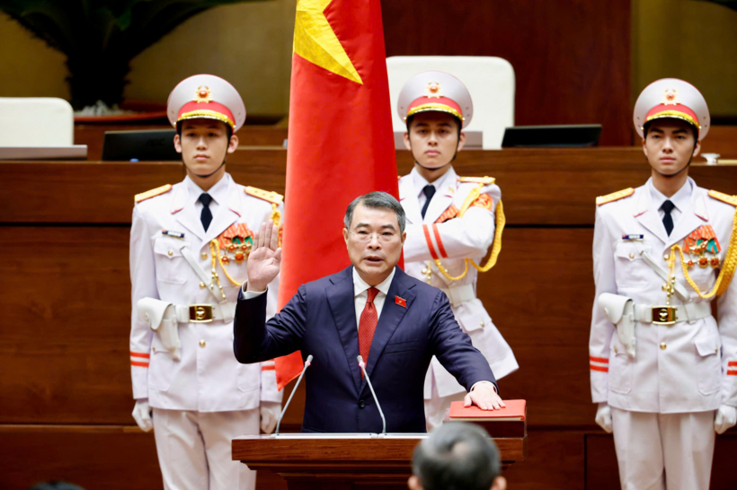Thủ tướng Chính phủ Lê Minh Hưng tuyên thệ (Ảnh: Như Ý).