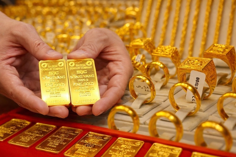 Giá vàng chiều nay (7/4): Giá vàng trong nước giảm 600 nghìn đồng/lượng. (Ảnh: CafeF)