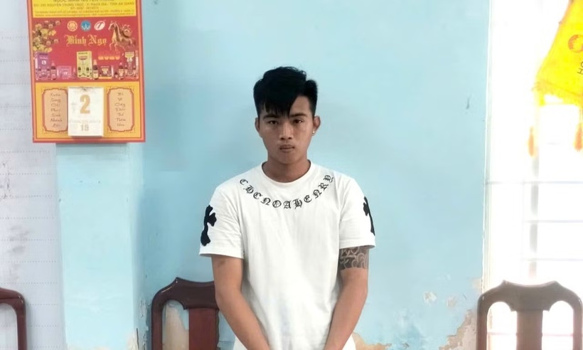 Nguyễn Thành Võ tại cơ quan công an. Ảnh: Tiền phong
