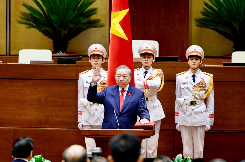 Tổng Bí thư, Chủ tịch nước Tô Lâm tuyên thệ nhậm chức (Ảnh: Như Ý).