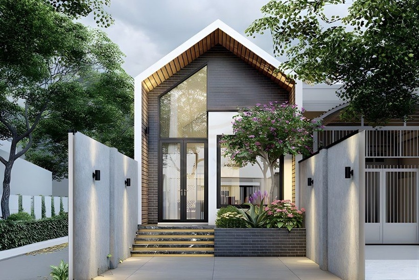 Nhà phố kiểu Bắc Âu mái chóp chữ A (A-Frame) kinh điển.