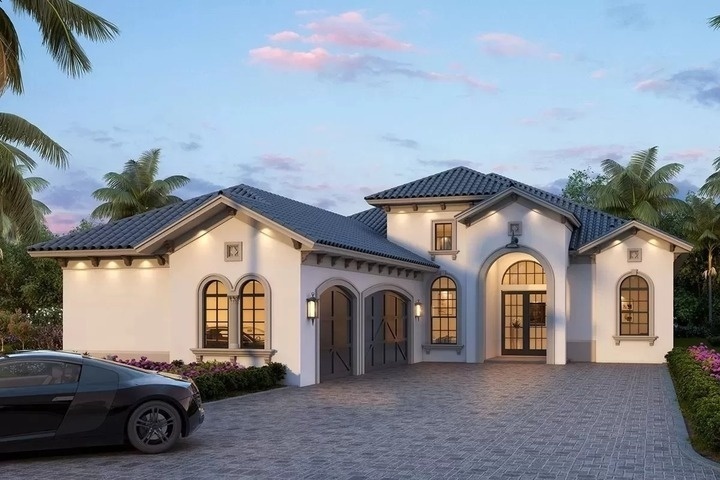 Mẫu nhà phong cách châu Âu 1 tầng tối giản nhưng vẫn đầy đủ tiện nghi, bắt mắt. (Ảnh: Vinavic)