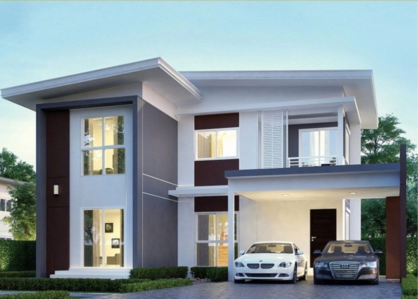 Mặt tiền hiện đại ấn tượng. Kết hợp gỗ và kính, tạo hình khối độc đáo. Không gian mở, gần gũi thiên nhiên và đầy đủ tiện nghi.