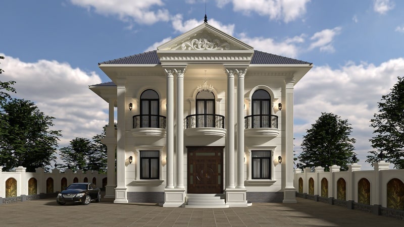 Thiết kế của biệt thự được xây dựng để tạo sự cân đối và hài hòa với khu vực sân vườn xung quanh. Qua việc trang trí sân vườn, không gian này trở nên thư giãn và thoải mái, cho phép cư dân hoà mình vào thiên nhiên và tận hưởng những khoảnh khắc bình yên.