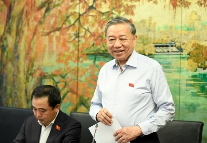 Tổng Bí thư, Chủ tịch nước Tô Lâm phát biểu tại phiên thảo luận tổ chiều 8/4 (Ảnh: Như Ý).