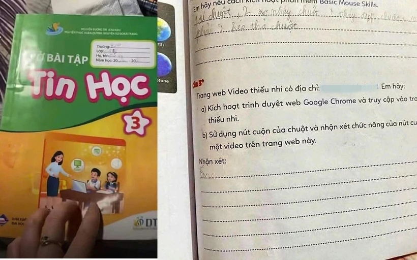 Đường link trong trang 59 của bài tập tin học lớp 3 dẫn đến trang web chứa nội dung không lành mạnh.