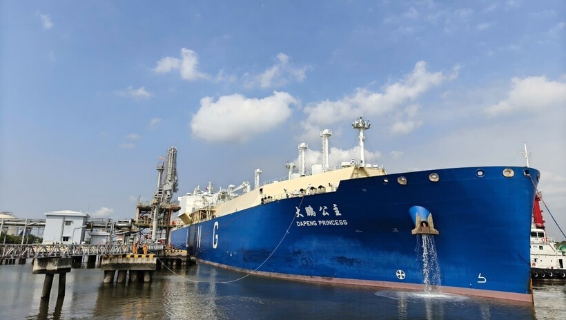 Chuyến tàu DAPENG PRINCESS mang theo 32.700 tấn LNG được tiếp nhận tại Kho LNG Thị Vải vào ngày 03/04/2026