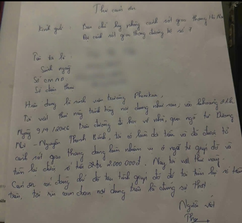 Thư cảm ơn của chị T gửi đến tổ công tác.