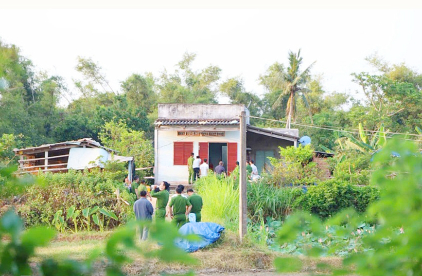 Ngôi nhà nơi xảy ra vụ cháy, nghi 4 người trong cùng gia đình tử vong. Ảnh: Vietnamnet