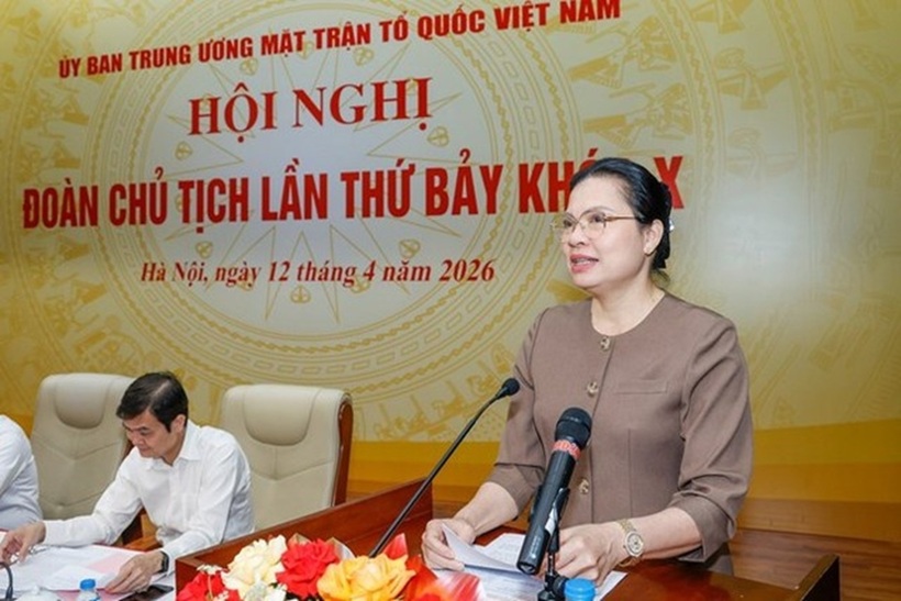 Bà Hà Thị Nga - Phó Chủ tịch, Tổng Thư ký Ủy ban Trung ương MTTQ Việt Nam (Ảnh Quang Vinh).