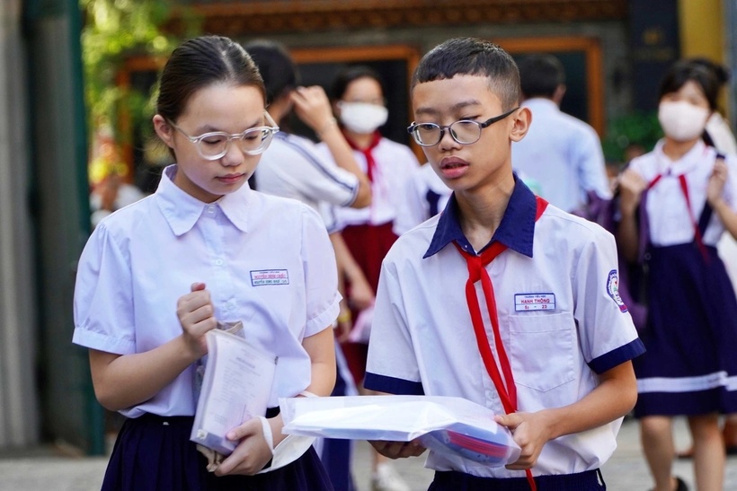 Học sinh trong kỳ khảo sát vào lớp 6 Trường THCS và THPT Trần Đại Nghĩa năm 2025. Ảnh: Dân trí