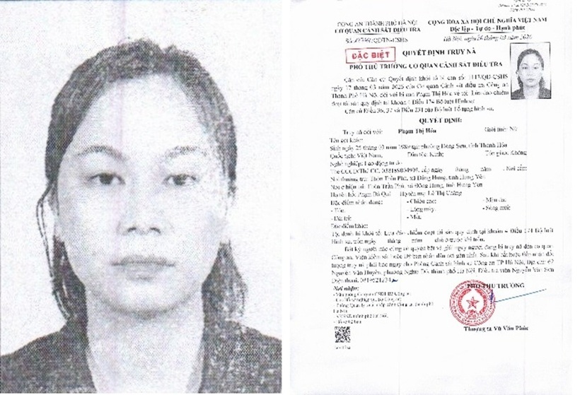 Quyết định truy nã đối tượng Phạm Thị Hóa