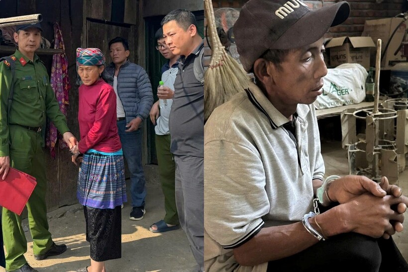 Đối tượng Thào Thị Váng (trái) và đối tượng Có Mờ Giá. Ảnh: Công an tỉnh Lào Cai.