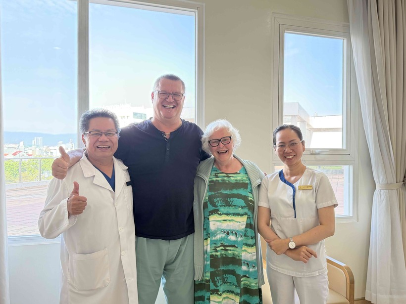 Bệnh nhân hạnh phúc khi được xuất viện sau 5 ngày gặp biến cố tắc động mạch phổi.