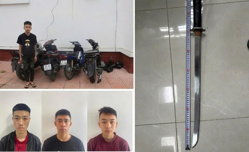 Các đối tượng và tang vật. Ảnh: Công an TP Hải Phòng