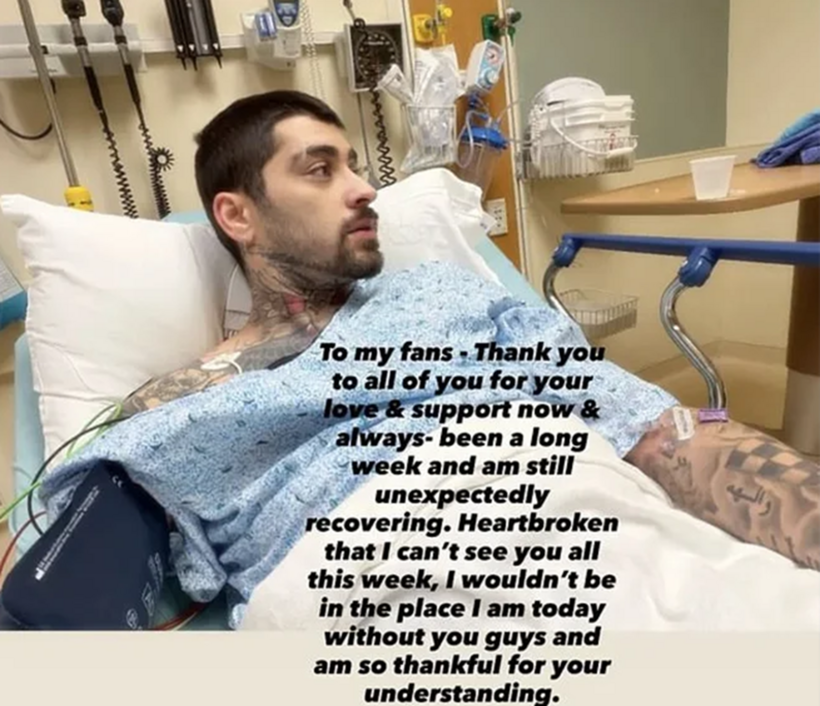 Zayn Malik thông báo trên trang cá nhân.