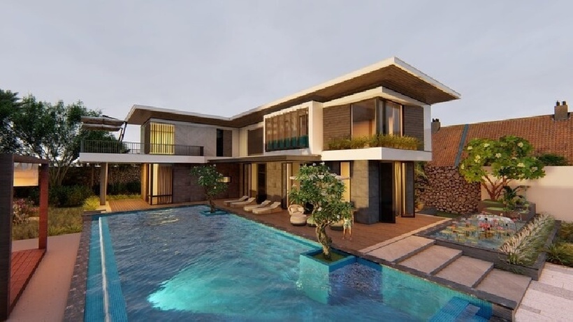 Thiết kế biệt thự nghỉ dưỡng có hồ bơi đẹp không chỉ đẹp về mặt kiến trúc mà còn phải hài hòa với thiên nhiên. Khôn gian sống này sẽ mang đến một khung cảnh yên bình thật tuyệt vời để thư giãn vào dịp cuối tuần.