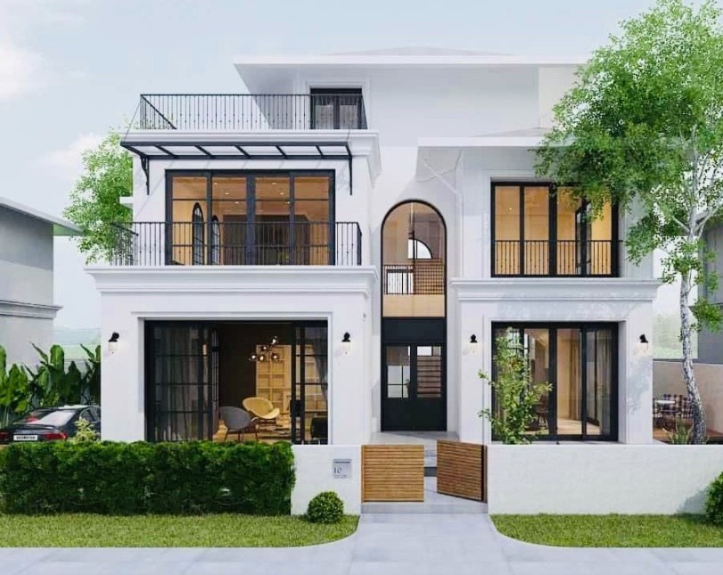 Biệt thự mini 2 tầng hiện đại.