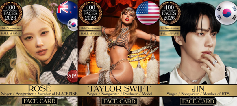 Rosé (BlackPink), Taylor Swift, Jin (BTS) cũng góp mặt trong đề cử - Ảnh: TC Candler
