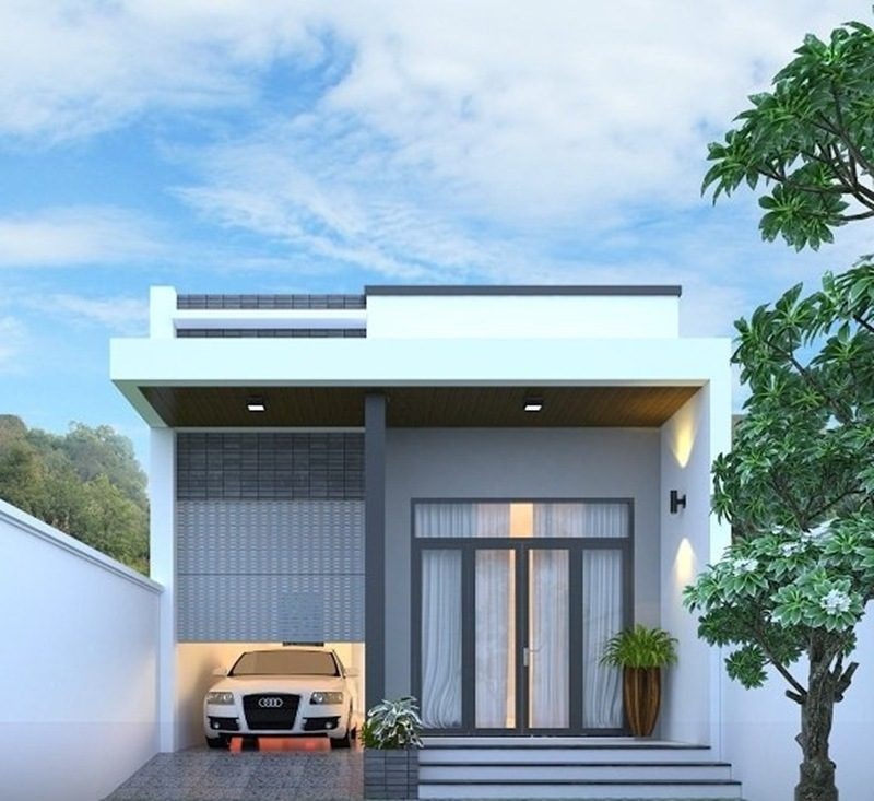 Xu hướng thiết kế nhà ống 1 tầng đẹp giá rẻ, có gara ô tô được rất nhiều cặp vợ chồng trẻ yêu thích. Gia chủ còn tận dụng được khoảng trống trước nhà để làm khu vực trồng cỏ cây, hoa lá. Từ đó, giúp cho toàn bộ kiến trúc ngoại thất của ngôi nhà tràn đầy sức sống và hút mắt hơn.