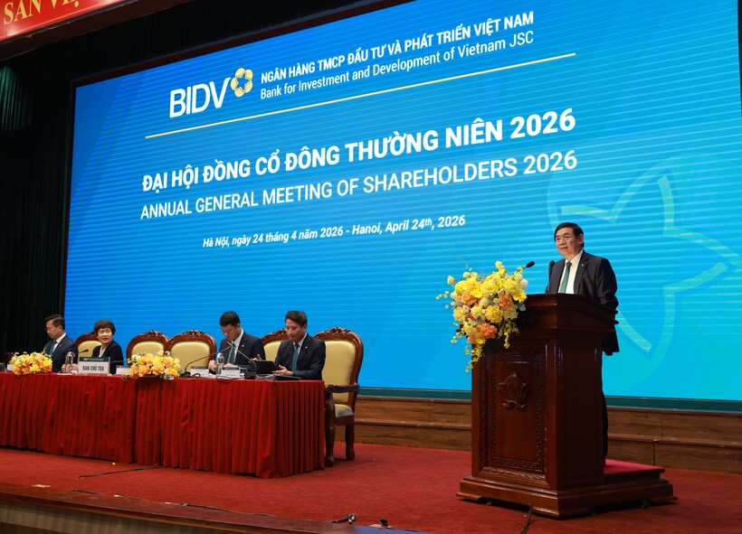 Ông Phan Đức Tú - Chủ tịch HĐQT BIDV - phát biểu tại Đại hội.