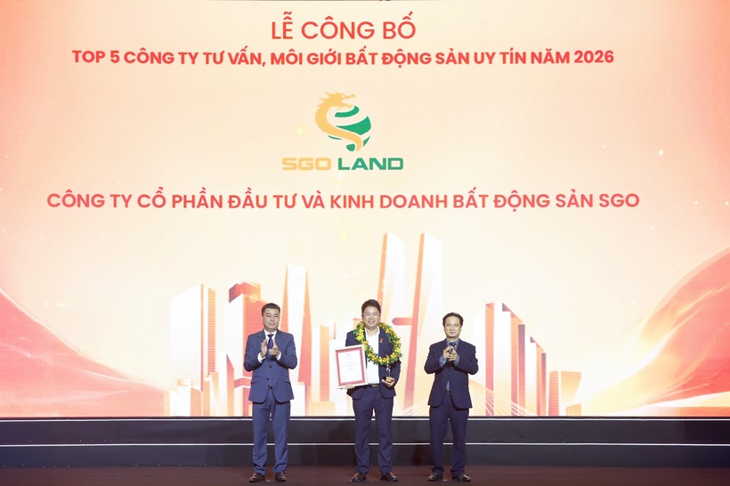 SGO Land nhận giải thưởng Top 5 Công ty Tư vấn, môi giới Bất động sản uy tín 2026