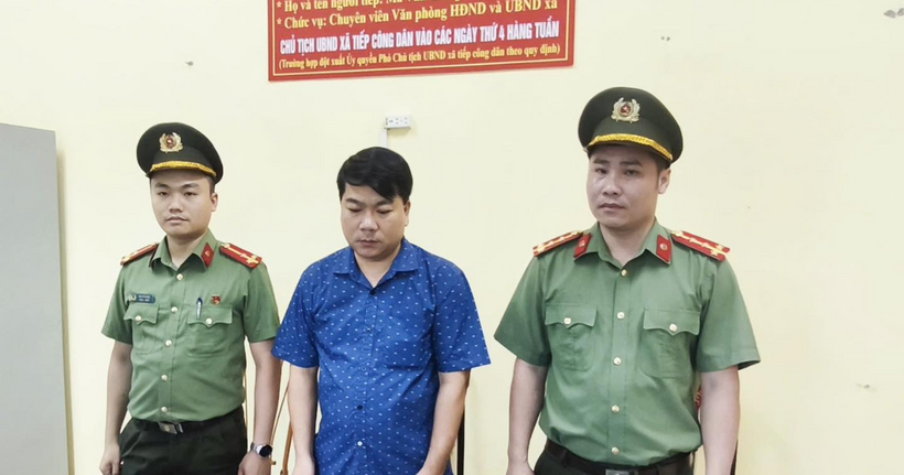 Phạm Quốc Dương tại cơ quan công an. (Ảnh: Công an Tuyên Quang)