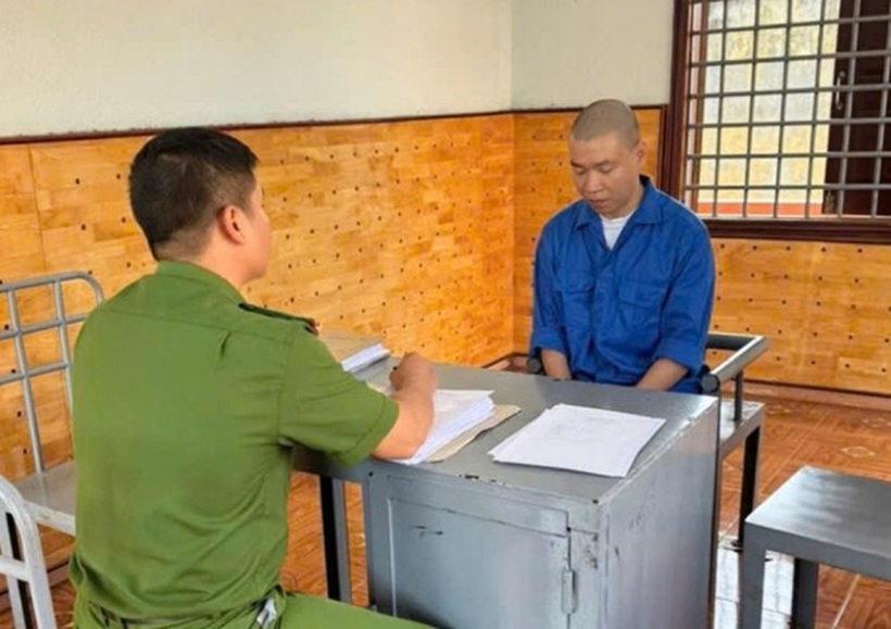 Đối tượng Nguyễn Anh Tuấn tại Cơ quan Cảnh sát điều tra. Ảnh: Công an tỉnh Đắk Lắk