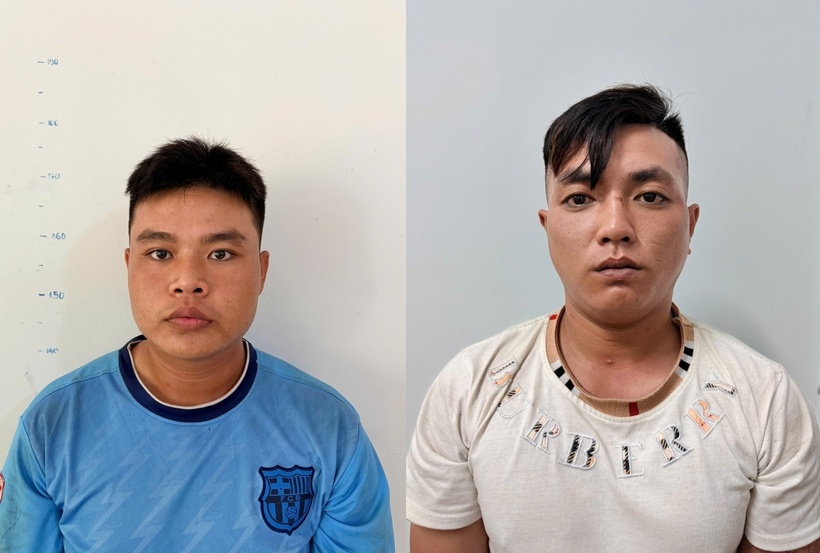 2 đối tượng tại cơ quan công an. Ảnh: Công an tỉnh An Giang