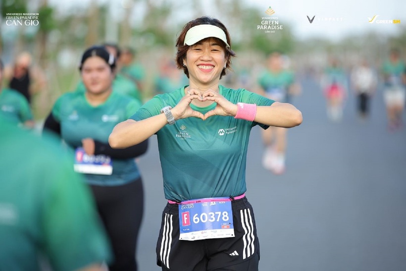 Chị Trần Kim Thoa đến từ Thủ Đức (cũ), TP.HCM bày tỏ tình cảm với VnExpress Marathon Green Paradise