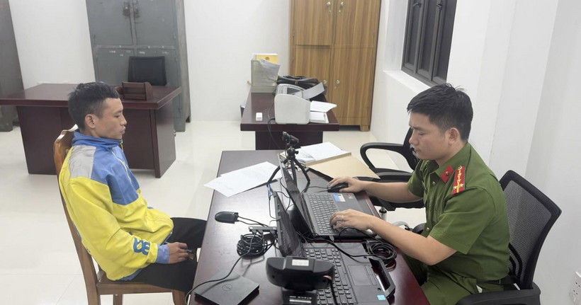 Đối tượng Thoại tại cơ quan công an.