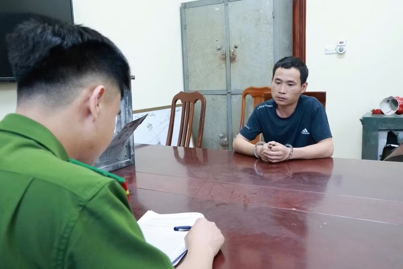Đối tượng Trịnh Văn Bình tại cơ quan công an - Ảnh: Công an tỉnh Lạng Sơn.