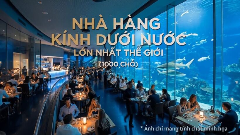 Nhà hàng kính quy mô lớn nhất thế giới là nơi lý tưởng cho những bữa tiệc thượng lưu, những buổi cầu hôn lãng mạn dưới sự chứng kiến của vạn vật đại dương.
