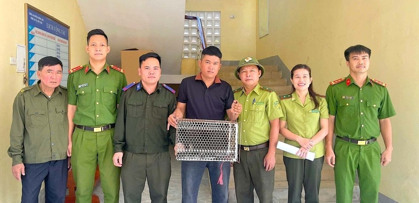 Trăn quý hiếm được bàn giao cho cơ quan chức năng. (Ảnh: Pháp luật TP.HCM)
