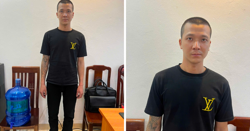 Nguyễn Lê Khôi tại cơ quan công an.