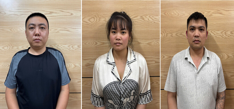 3 đối tượng tại cơ quan công an. Ảnh: Công an Quảng Ninh