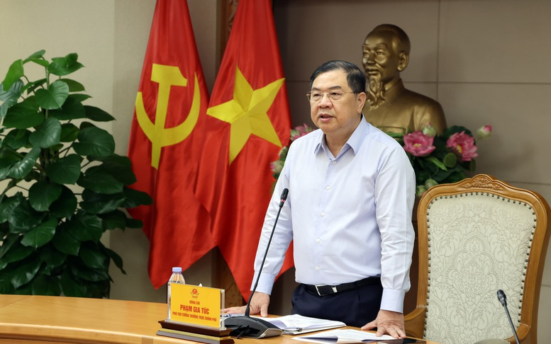 Phó Thủ tướng Thường trực Chính phủ Phạm Gia Túc chủ trì cuộc họp với tỉnh Hà Tĩnh, một số bộ, ngành, Tập đoàn Than - Khoáng sản Việt Nam (TKV) - Ảnh: VGP/Phương Nguyên