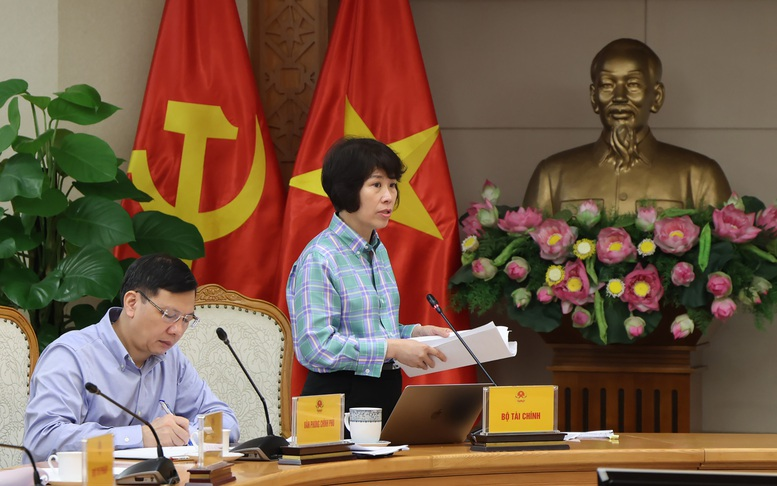 Thứ trưởng Bộ Tài chính Nguyễn Thị Bích Ngọc phát biểu tại cuộc họp - Ảnh: VGP/Phương Nguyên