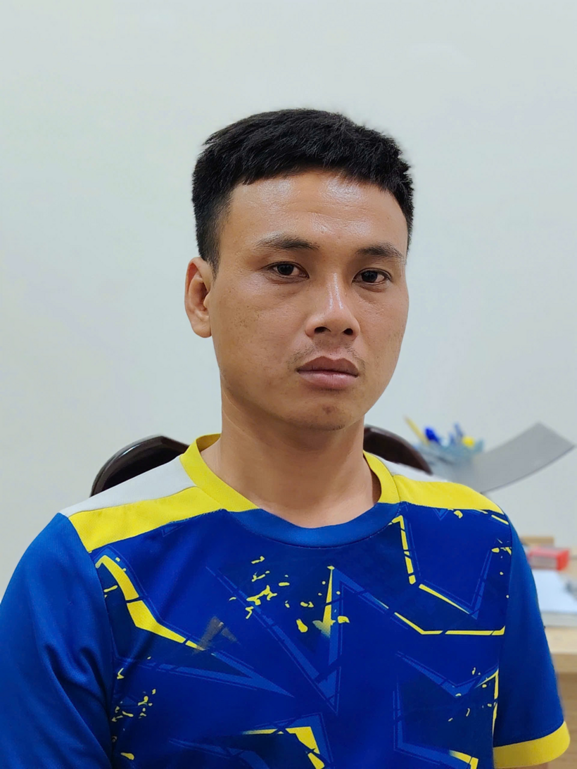 Nghi phạm Võ Văn Tài tại cơ quan công an sau khi bị bắt giữ. ẢNH:Đ.X
