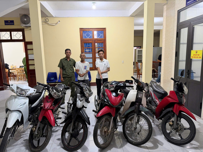 Bắt 2 siêu trộm xe máy, khai gây ra 23 vụ trộm ở Quảng Trị. Ảnh: Công an Quảng Trị