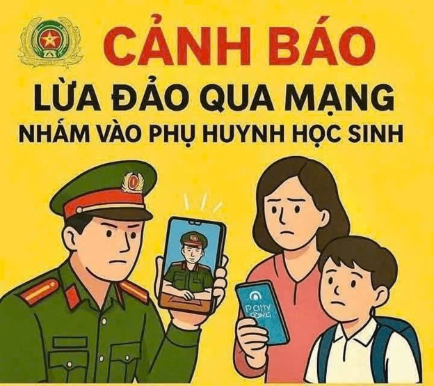 Công an cảnh báo thủ đoạn lừa đảo liên quan đến kỳ thi tuyển sinh lớp 10. (Ảnh: Công an xã Thư Vũ)