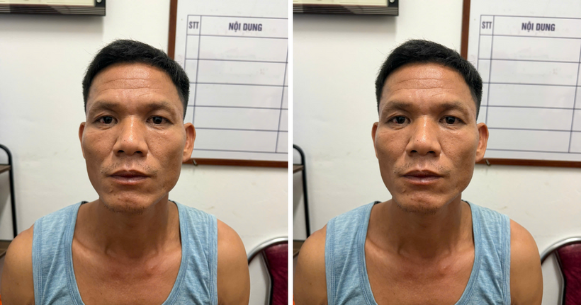 Đối tượng Lê Văn Dụng tại cơ quan Công an. (Ảnh: Công an Phú Thọ)