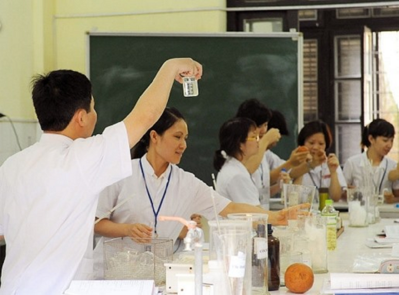 Sinh viên ĐH Dược Hà Nội trong một tiết học. (Ảnh: NTCC)