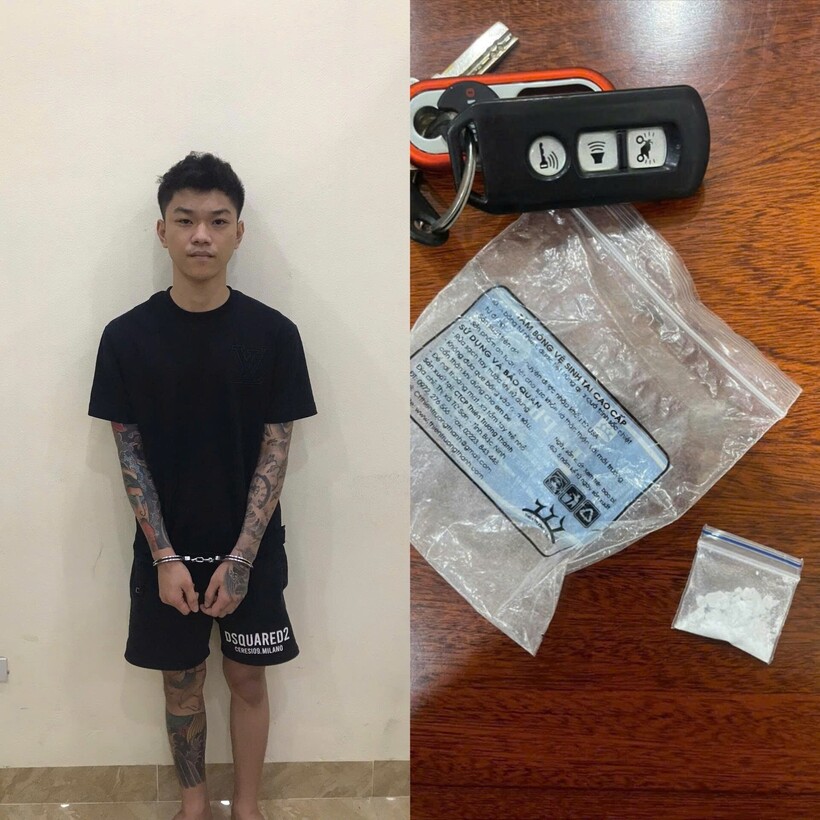 Các đối tượng và vật chứng có liên quan. Ảnh: Công an tỉnh Lào Cai.