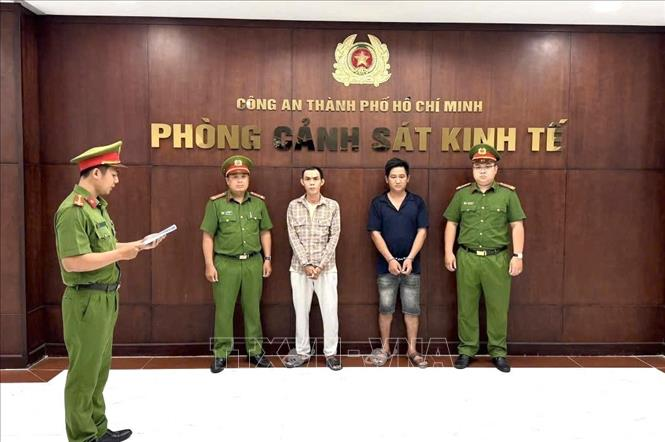 Các đối tượng bị khởi tố. Ảnh: TTXVN