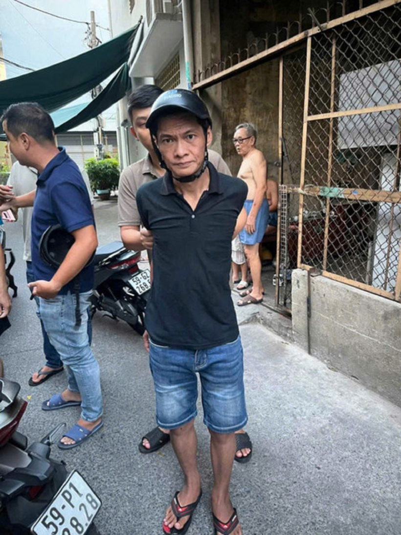 Vương Vĩnh An khi bị bắt. Ảnh: báo Công an TP.HCM.