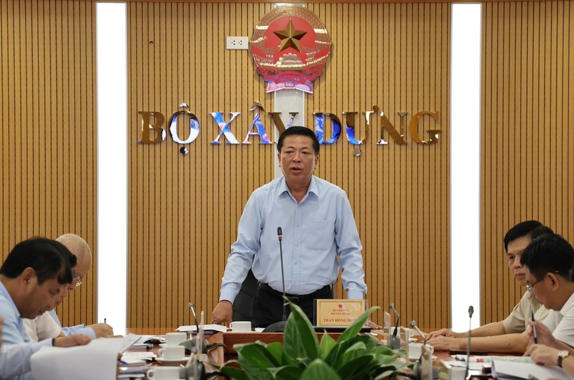 Bộ trưởng Bộ Xây dựng Trần Hồng Minh phát biểu chỉ đạo