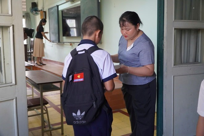 Học sinh dự khảo sát đánh giá năng lực vào lớp 6 Trường THCS-THPT Trần Đại Nghĩa (TP.HCM) năm 2025. Ảnh: Lao động